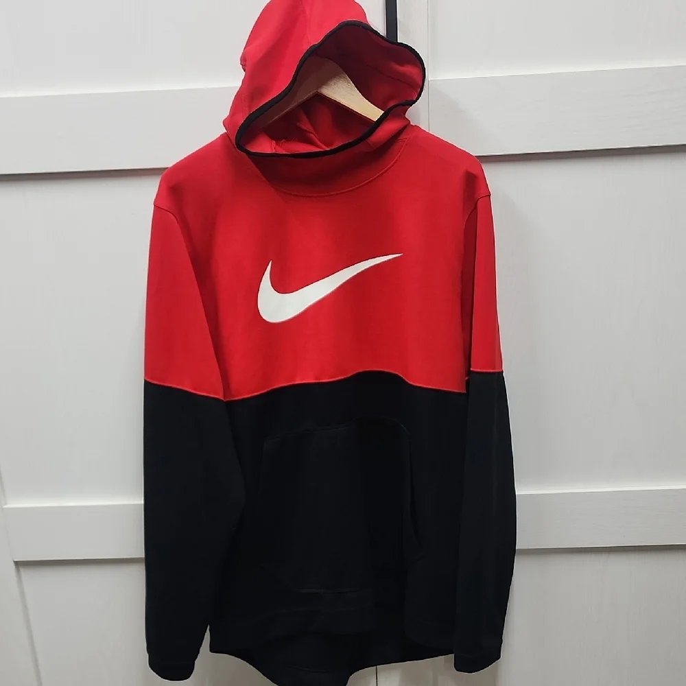 Nike Men's Bold Red and Black Pull Over Hoodie - Picture 1 of 8